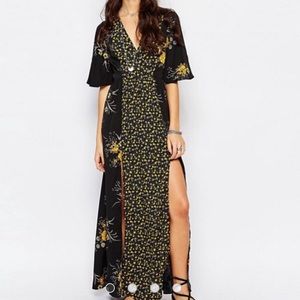 Band Of Gypsies floral festival boho dress L